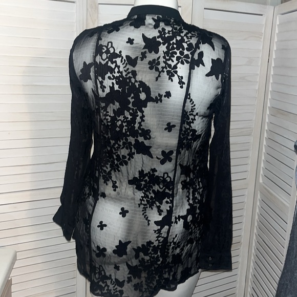 Coldwater Creek Black Lace Tunic  Medium - Picture 3 of 11